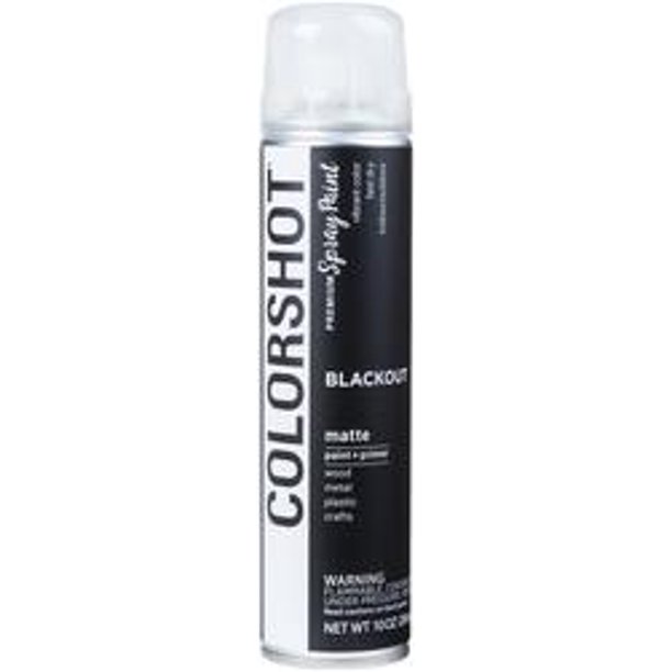 ColorShot Aerosol Spray Paint 10ozBlackout Black Matte Walmart