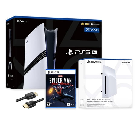PlayStation 5 Pro 2TB SSD Console with Disc Drive Wireless Controller and Spider-Man: Miles Morales - CFI-7019 PS5 Pro