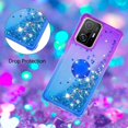thumbnail image 5 of Case for Xiaomi 11T with Magnetic Ring Kickstand, Gradient Quicksand Glitter Flowing Liquid Floating Women Girls Cute Phone Case Clear TPU Cover for Xiaomi 11T Pro JB Purple Navy, 5 of 7