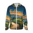 thumbnail image 1 of Balery Sunflowers At Sunset Sudadera ligera de manga larga con capucha y protección solar UPF 50+ para hombre y mujer, ideal para pesca y running-X-Large, 1 of 7