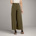 thumbnail image 4 of Lixiuxyad Women Drawstring Pants Women High Waist Casual Wide Leg Long Palazzo Pants Trousers Regular Size Green, 4 of 5
