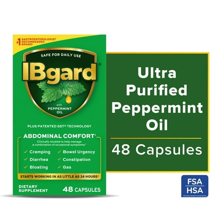 IBgard Digestive Gut Health Supplement for a Combination of Occasional Symptoms: Cramping, Bowel Urgency, Diarrhea, Constipation, Bloating & Gas, 48ct (Packaging May Vary)