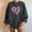 Gray Sweatshirt for Winter, variant on Women's Heart Graphic Print Loose Sweatshirt Casual Crewneck Pullover Long Sleeve Fall Winter Oversized Sweatshirt Black M