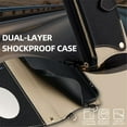 thumbnail image 7 of For Apple IPhone 14 Pro PU Leather Wallet Case Magnetic Flip Cover Multi-Card Slots Zipper Pocket With Hidden Makeup Mirror，Detachable Metal Shoulder Strap,Black,For iPhone 14 Pro, 7 of 7