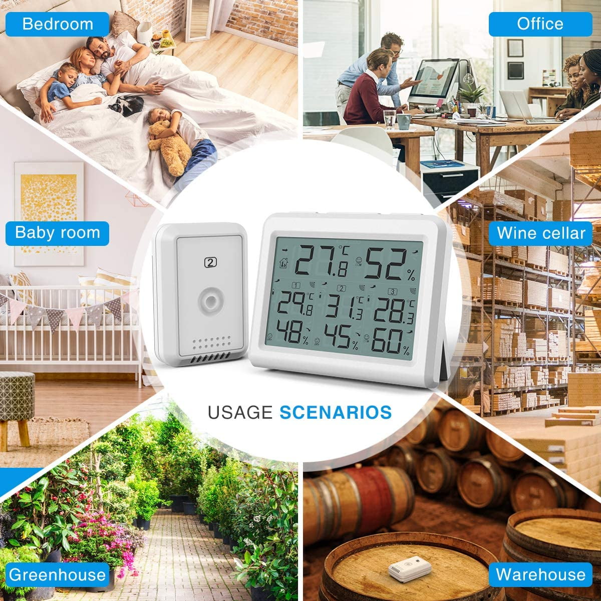 Indoor/Outdoor Wired Digital Thermometer - 51XJ34