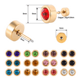 thumbnail image 5 of 12 Pairs Surgical Stainless Steel Flat Back Birthstone Cubic Zirconia Stud Earrings, Gold Plated Screw Back Round Star Heart Flower Hexagon Triangle CZ Stud Earrings Set, 5 of 8