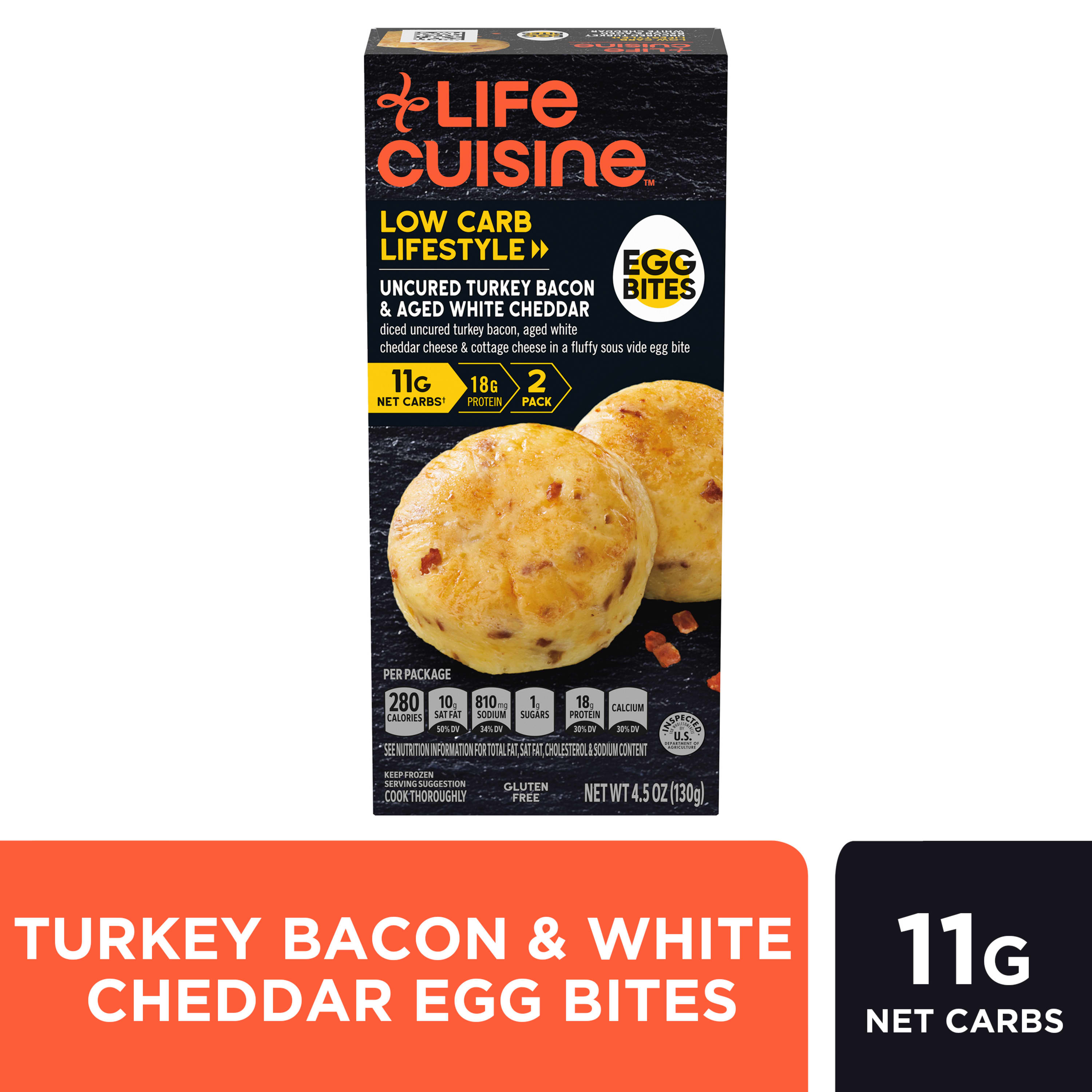 Life Cuisine Turkey Bacon & Cheddar Egg Bites 4.5 oz.