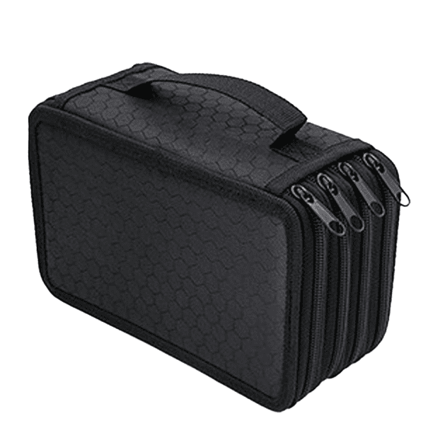 Lápices de colores, estuche para lápices con ranuras, 4 capas, 4 estuches para lápices con cremallera, caja grande para arte, caja de almacenamiento multicapa Ormromra CPB-US-XD68-1