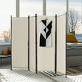 thumbnail image 2 of Costway 4-Panel Room Divider Folding Privacy Screen w/Steel Frame Decoration White, 2 of 10