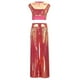thumbnail image 4 of Conjunto de dos piezas para mujer con chaleco brillante y pantalones anchos: conjunto de top corto sin mangas y cuello redondo, tallas S-XXXXXL, 4 of 8