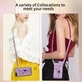 thumbnail image 5 of Dteck Card Holder Wallet Zipper Back Case for Apple iPhone 7 Plus 5.5-inch,iPhone 8 Plus Shockproof Rubber Silicone Leather Card Pocket Hybrid Kickstand Cover with Cross Body Shoulder Strap,Purple, 5 of 8
