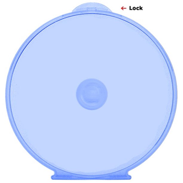 CheckOutStore 100 Blue Color Round ClamShell CD/DVD Case with Lock