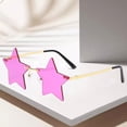 thumbnail image 3 of de sol estrella para hombres, mujeres, personalidad, viajes al aire Rosa morado Hugo Gafas de sol para adultos, 3 of 7