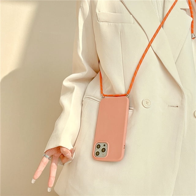 Funda blanda de lujo con correa para collar cruzado para iphone 14 13 12 Pro Max 11 Pro Max X XR XS Max 7 8 plus MiNi Tan Jianjun unisex