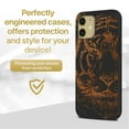 thumbnail image 2 of Case Yard Wooden Case for iPhone-12-Mini Soft TPU Silicone cover Slim Fit Shockproof Wood Protective Phone Cover for Girls Boys Men and Women Supports Wireless Charging Tiger Sketch Design, 2 of 7