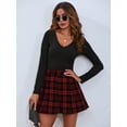thumbnail image 6 of Women Stretch Waist Flared Pleated Skirt Casual Mini Skater Skirt, 6 of 7