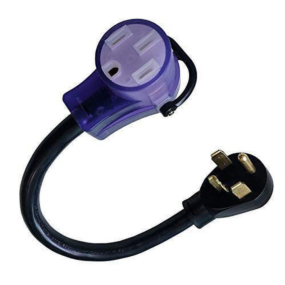 Parkworld 885538 AC Adapter Cord NEMA 14-30P to 14-50R (Both for RV, EV and Tesla) 1.5 feet