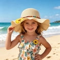 thumbnail image 2 of HGIEYS Baby Toddler Girl Straw Hat - Bowknot Bucket Beach Sun Hat 8-12 Years, 2 of 4