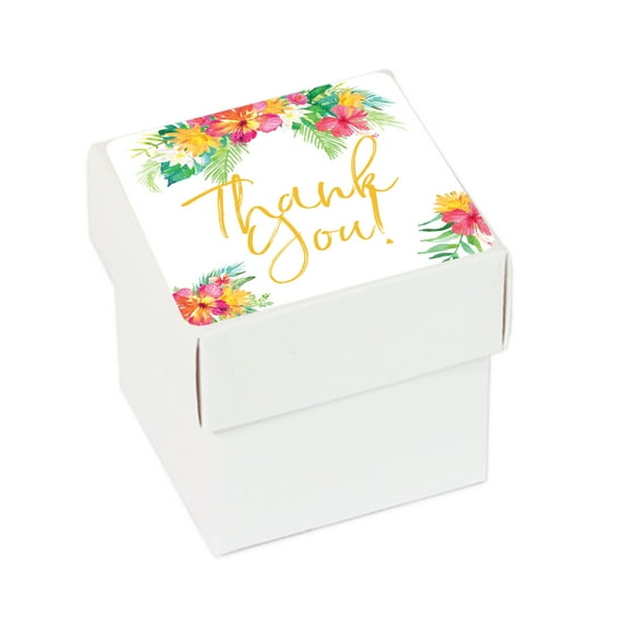 Tropical Floral Garden Party Baby, Favor Box DIY Party Favors Kit, Baby Shower Thank You, 20-Pack