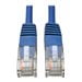 thumbnail image 4 of Eaton Tripp Lite Series Cat5e 350 MHz Molded (UTP) Ethernet Cable (RJ45 M/M), PoE - Blue, 10 ft. (3.05 m) - Patch cable - RJ-45 (M) to RJ-45 (M) - 10 ft - UTP - CAT 5e - molded, stranded - blue, 4 of 7