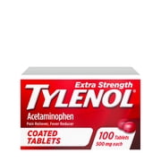 Tylenol Extra Strength Pain Relief Coated Tablets 500mg Acetaminophen, 100 Count