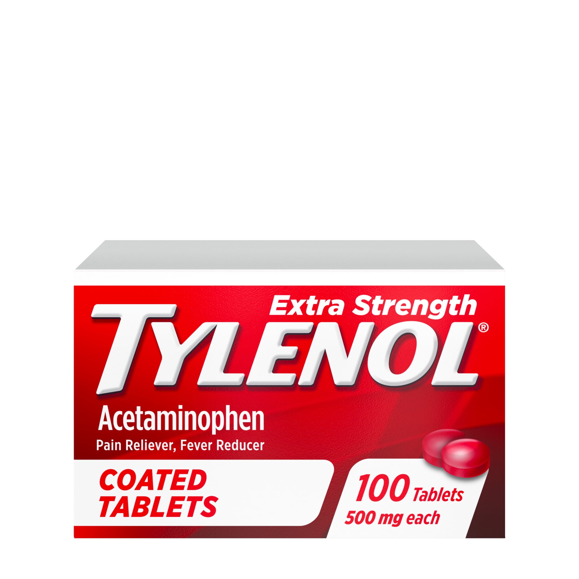 Tylenol Extra Strength Pain Relief Coated Tablets 500mg Acetaminophen, 100 Count