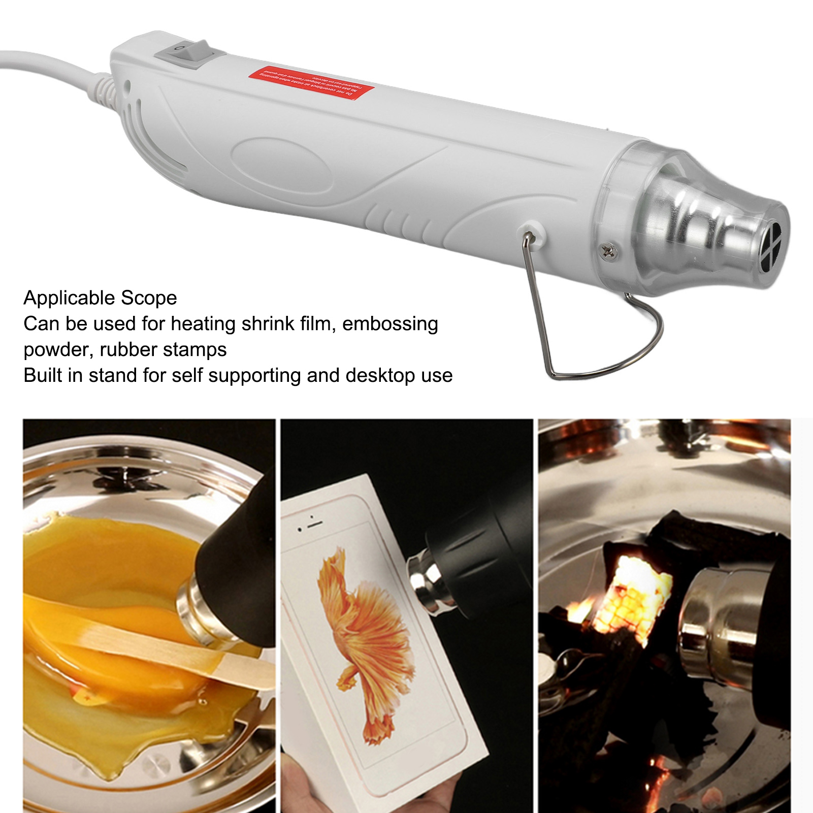 LAZIOEGR Heat Gun for Crafting Dual Temperature Professional Heat Tool Mini Handheld Hot Air Gun With 5.7ft / 1.75m Long Cable 110V for Embossing Shrink Packaging Paint Crafts Electronics Black