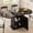 Black, variant on iPormis Extendable Round Dining Table for 4-6, 59'' Modern Kitchen Table with 2-Tier Storage Shelf, Wood Door, MDF Board, Space Saving Oval Dinner with Sturdy Pedestal Base, Kitchen, Dining,Black