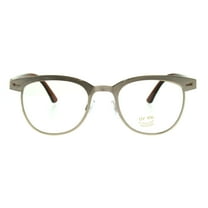 Unique Mod Minimal Simple Half Horn Rim Style Eye Glasses Gold Brown