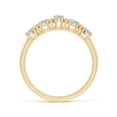 thumbnail image 2 of ANGARA Natural Five Stone Aquamarine and Diamond Wedding Ring in 14K Yellow Gold for Women (Size-4x3mm) | March Birthstone, Birthday, Anniversary, Jewelry Gift for Women | Natural Aquamarine Ring, 2 of 9