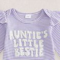 thumbnail image 4 of NOLDARES 3pc Newborn Baby Girl Outfits Long Sleeve Ribbed Romper Flared Pants Headband Set Fall Winter Clothes,Purple,3-6 M, 4 of 7