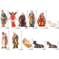 thumbnail image 3 of Figuras de Belén de 11 Uds., adornos navideños artísticos de pesebre de Jesús, conjunto de pesebre colorido, adornos para mesa centro de mesa y, 3 of 8