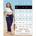 thumbnail image 6 of CASSIE LIZ Plus Size Pants Navy Dress Wide Leg Crop Pleated Lounge Elastic High Waist Pants with Pockets XL 16W 18W, 6 of 6