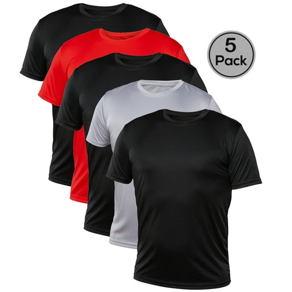 Blank Activewear Pack of 5 Men's T-Shirt, Quick Dry Performance fabric