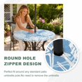 thumbnail image 4 of Round Outdoor Tablecloth with Umbrella Hole and Zipper, Light Blue Starfish Coastal Tablecloth with Elastic Waterproof, Summer Coral Shell Beach Nautical Patio Table Covers for 36" - 44" Pool Tables, 4 of 9
