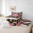 thumbnail image 5 of Homewish Cheetah Print Letter Bedding Comforter Set 7 Pieces, Pink Bowknot Monogrammed S Full Bedding Set, Modern Fashion Style Reversible Fitted Sheet Flat Sheet, Luxury Bedroom Decor, 5 of 7