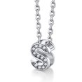 thumbnail image 1 of Collar inicial de plata esterlina Silvora con circonita cúbica letra S colgante para niñas adolescentes, 1 of 8