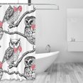 thumbnail image 2 of Shower Curtain, Bow Tie Owl Waterproof Fabric Plastic Shower Curtain, Drying Fast Bathroom Curtain with 9 Buttonholes, Ruffle Shower Curtain 60x72in, 2 of 8
