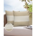 thumbnail image 6 of Pack of 2 Outdoor Pillow Covers, Country Retro Vintage Linen Texture Waterproof Square Throw Pillowcase Cushion Decorative Pillow Covers for Couch Patio Tent, 16x16 in, 6 of 6