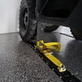 thumbnail image 4 of "2 Wheel Straps with E-Track Fittings and 3 Rubber Blocks | 11’ x 2” Auto Hauler Ratchet Strap with Rubber Cleats for Towing a Car, ATV, UTV or Van.…", 4 of 7