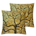 thumbnail image 2 of Awypu Double Side Print Decorative Pillow Case Cushion Cover Set of 2, Gustav Klimt’s Oil Painting Masterpiece, Tree of Life  White, 2 of 6