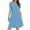 Blue, variant on Diufon Women's Summer Dress Casual Loose V Neck Short Sleeve Dresses Pleated A-Line Sundresses with Pockets