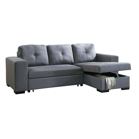 Poundex F6910 Bobkona Forbes Sectional Set, Blue Grey