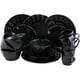 image 5 of Elama Retro Chic 16-Piece Glazed Dinnerware Set in Black