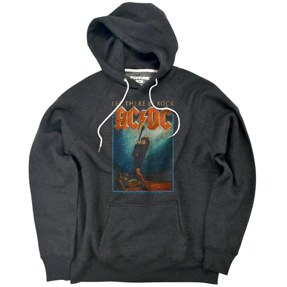 ACDC Let There Be Rock Unisex Adult Slim Fit Pull-Over Heather Hoodie, Charcoal, Small
