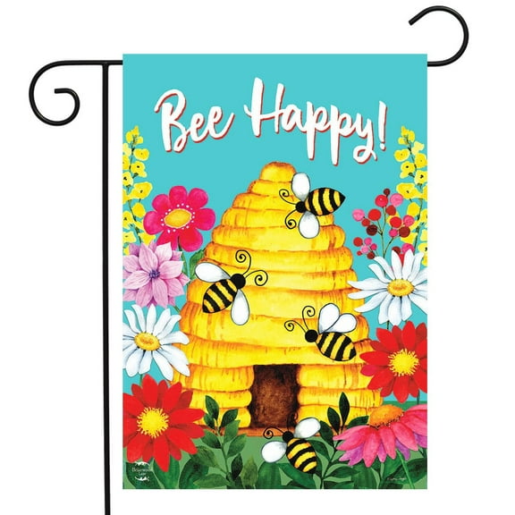 Briarwood Lane Bee Happy Hive Spring Garden Flag