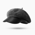 thumbnail image 6 of Yuanlong Womens Beret Hat Vintage Plush Warm Newsboy Cap Curved Brim Fall Winter Windproof Elegant Casual Street Headwear, 6 of 8