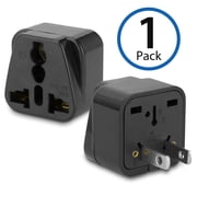 Plug Adapter, BoxWave [Universal to American Outlet Plug Adapter - Black] Universal to Type A Socket Converter for Smartphones and Tablets