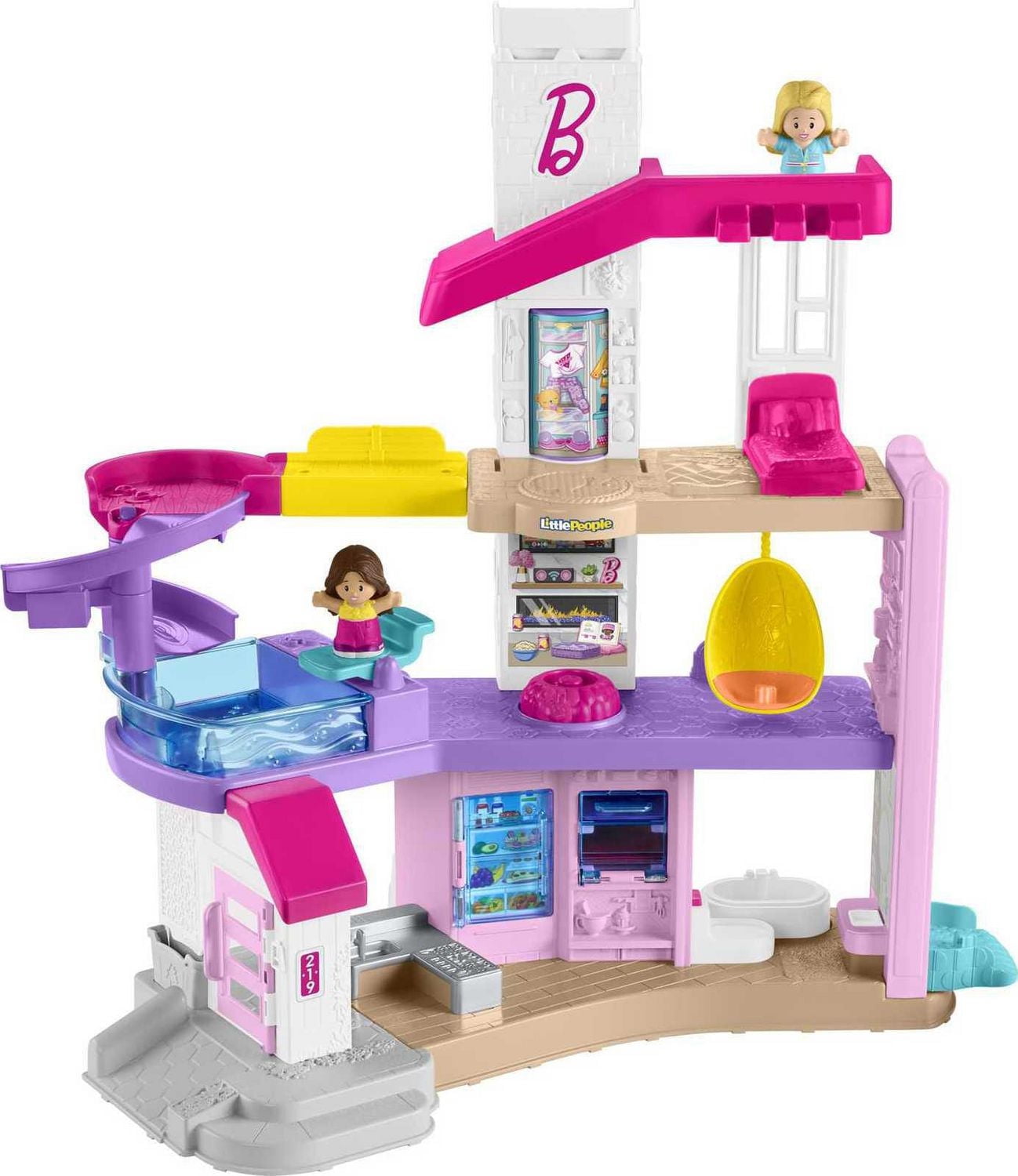 Fisher-Price Little People Barbie Little DreamHouse Playset - English & French Version, Ages 1-5