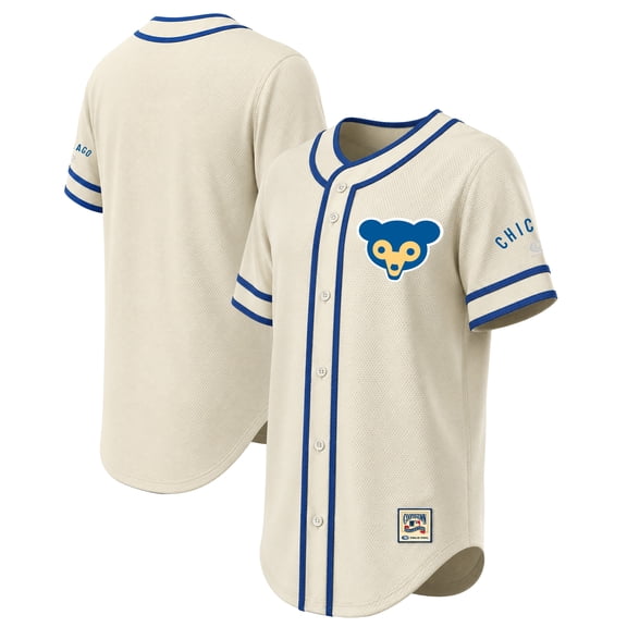 Men's Stitches Natural Chicago Cubs Throwback Fashion Jersey